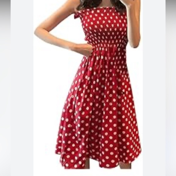 New En Saison Red Polka Dot Dress - Picture 14 of 16